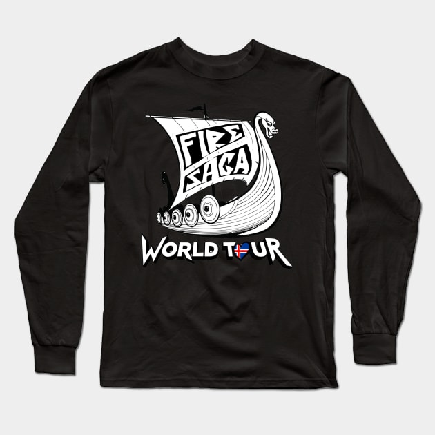 Fire Saga World Tour T-Shirt - Black Long Sleeve T-Shirt by BPtheMaker